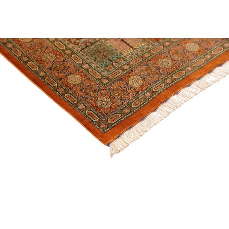 Tappeto Ghom seta Persia marrone 97x154