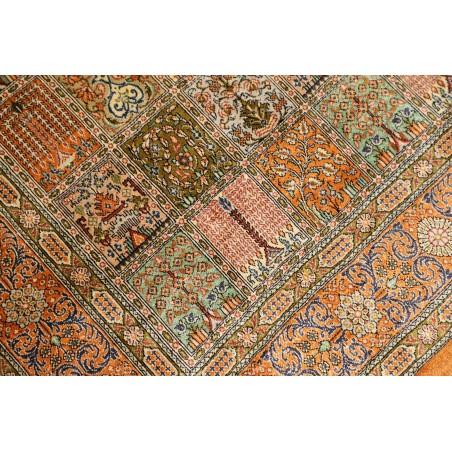 Tappeto Ghom seta Persia marrone 97x154