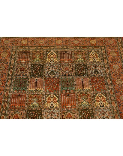 Tappeto Ghom seta Persia marrone 97x154