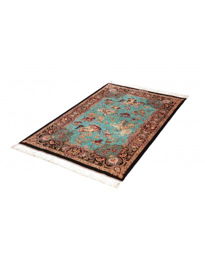 Tappeto Ghom seta Persia marrone 100x145