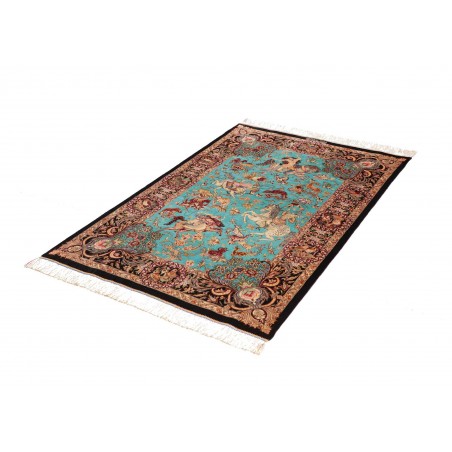 Tappeto Ghom seta Persia marrone 100x145