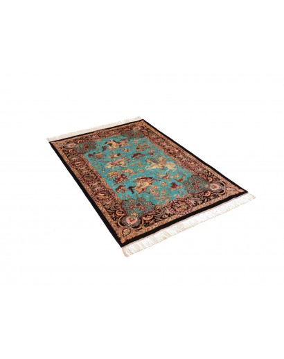 Tappeto Ghom seta Persia marrone 100x145