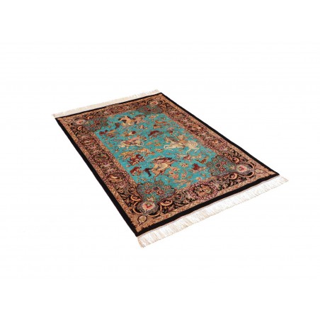 Tappeto Ghom seta Persia marrone 100x145