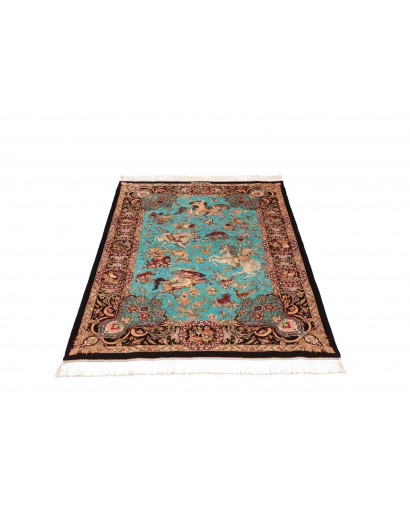 Tappeto Ghom seta Persia marrone 100x145