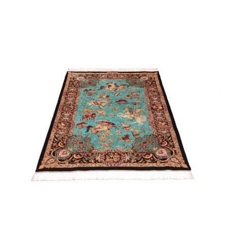 Tappeto Ghom seta Persia marrone 100x145