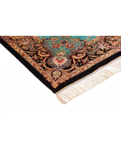 Tappeto Ghom seta Persia marrone 100x145