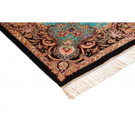 Tappeto Ghom seta Persia marrone 100x145