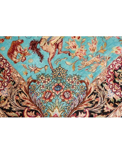 Tappeto Ghom seta Persia marrone 100x145