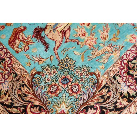 Tappeto Ghom seta Persia marrone 100x145
