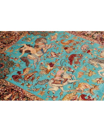 Tappeto Ghom seta Persia marrone 100x145