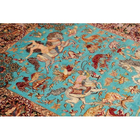 Tappeto Ghom seta Persia marrone 100x145