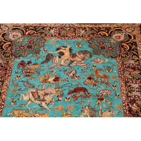 Tappeto Ghom seta Persia marrone 100x145