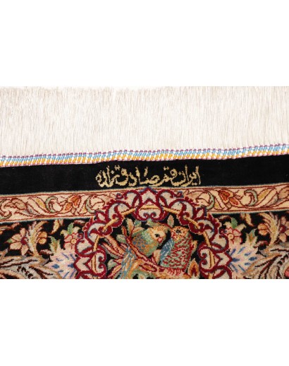 Tappeto Ghom seta Persia marrone 100x145