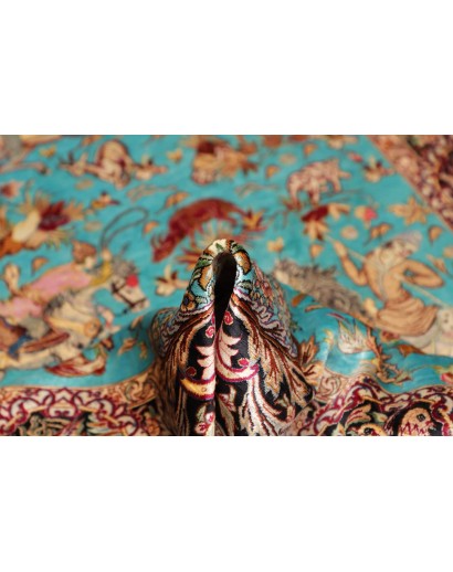 Tappeto Ghom seta Persia marrone 100x145