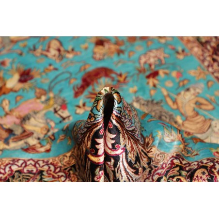 Tappeto Ghom seta Persia marrone 100x145