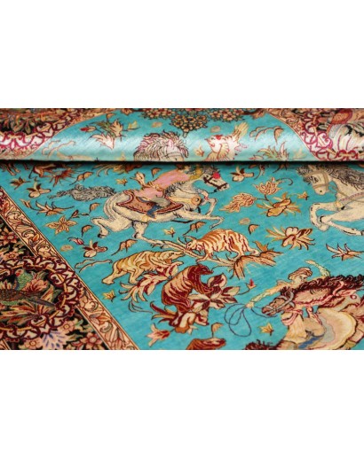 Tappeto Ghom seta Persia marrone 100x145