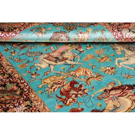 Tappeto Ghom seta Persia marrone 100x145