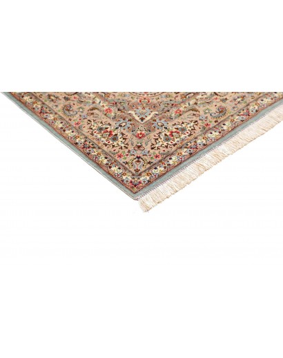 Tappeto Ghom seta Persia beige grigio 100x150