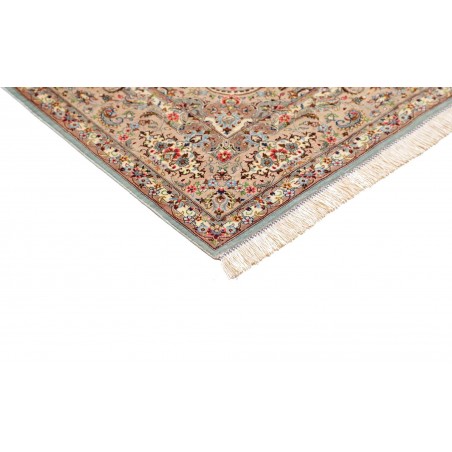 Tappeto Ghom seta Persia beige grigio 100x150