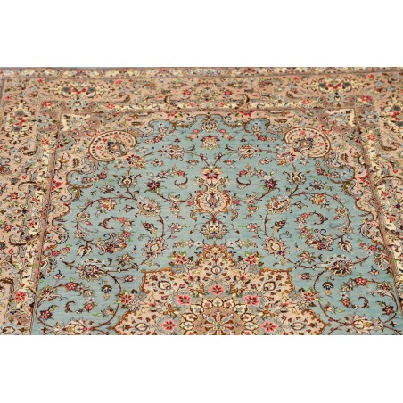 Tappeto Ghom seta Persia beige grigio 100x150