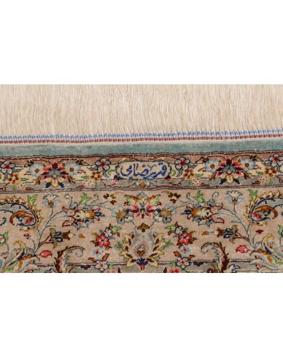 Tappeto Ghom seta Persia beige grigio 100x150