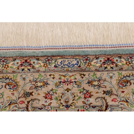 Tappeto Ghom seta Persia beige grigio 100x150