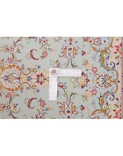 Tappeto Ghom seta Persia beige grigio 100x150