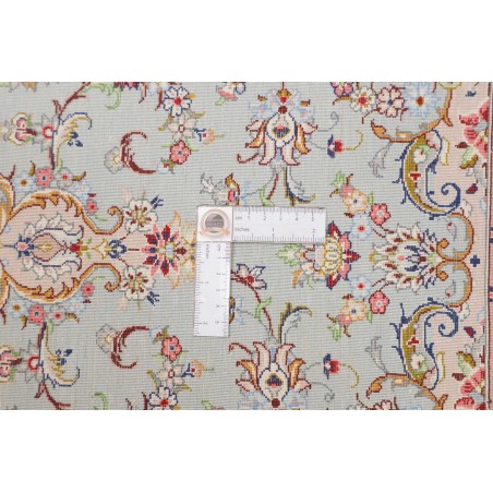 Tappeto Ghom seta Persia beige grigio 100x150