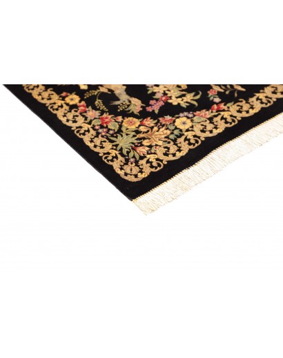 Tappeto Ghom seta Persia blu verde 60x91