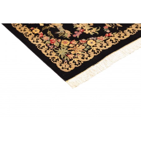 Tappeto Ghom seta Persia blu verde 60x91