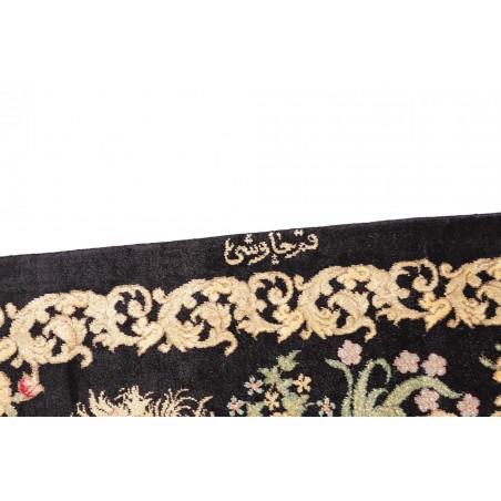 Tappeto Ghom seta Persia blu verde 60x91