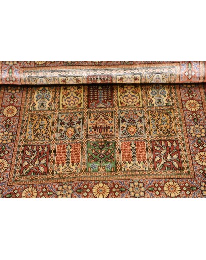 Tappeto Ghom seta Persia marrone bianco 58x90