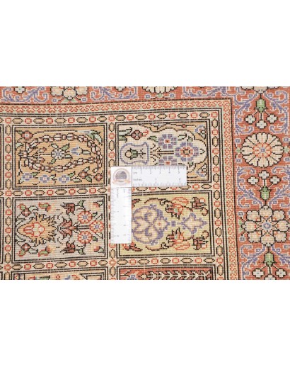 Tappeto Ghom seta Persia marrone bianco 58x90