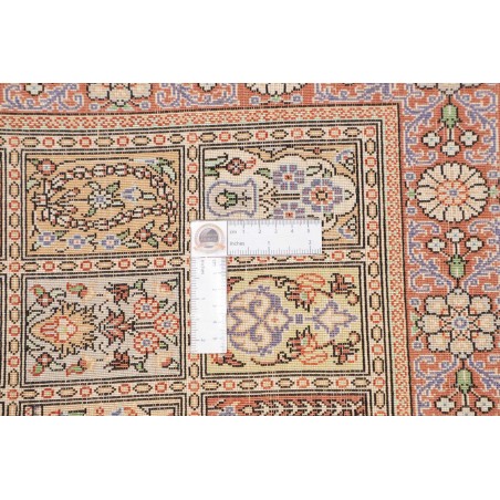 Tappeto Ghom seta Persia marrone bianco 58x90