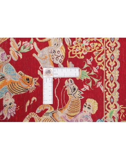 Tappeto Ghom seta Persia giallo rosso 60x95