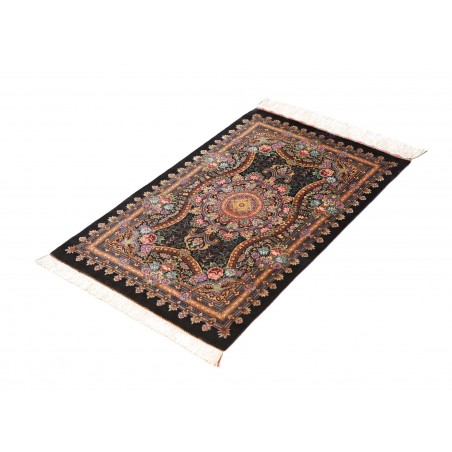 Tappeto Ghom seta Persia grigio azzurro 60x90