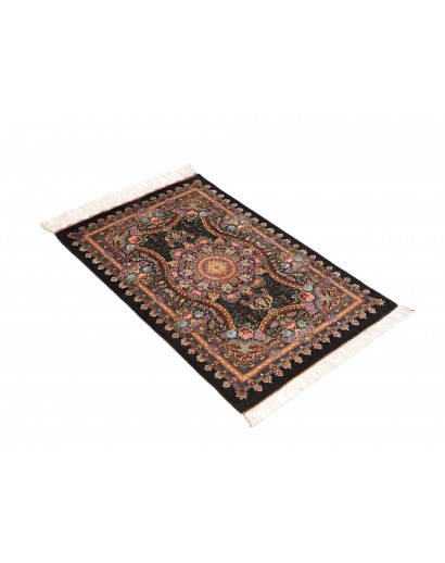 Tappeto Ghom seta Persia grigio azzurro 60x90