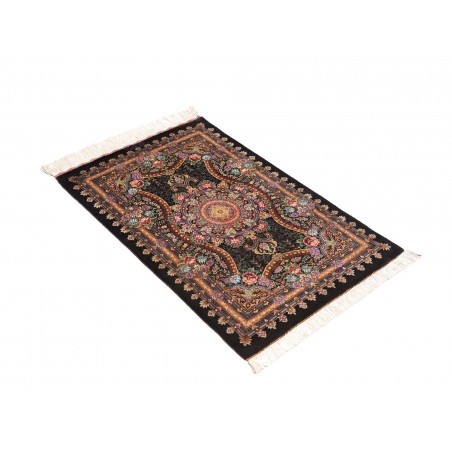 Tappeto Ghom seta Persia grigio azzurro 60x90