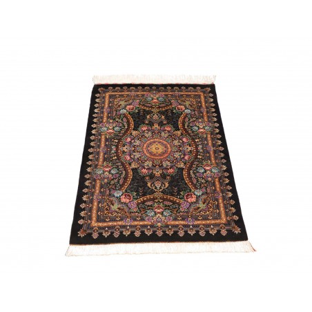 Tappeto Ghom seta Persia grigio azzurro 60x90