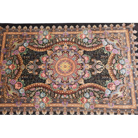 Tappeto Ghom seta Persia grigio azzurro 60x90