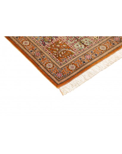 Tappeto Ghom seta Persia marrone bianco 60x90