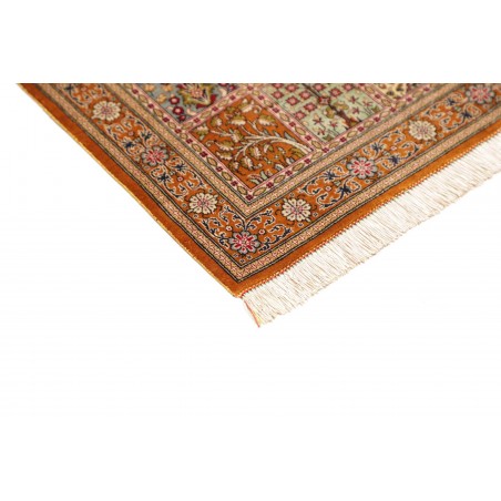 Tappeto Ghom seta Persia marrone bianco 60x90