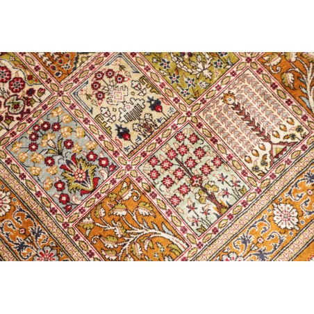 Tappeto Ghom seta Persia marrone bianco 60x90