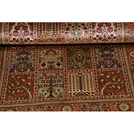 Tappeto Ghom seta Persia marrone bianco 60x90