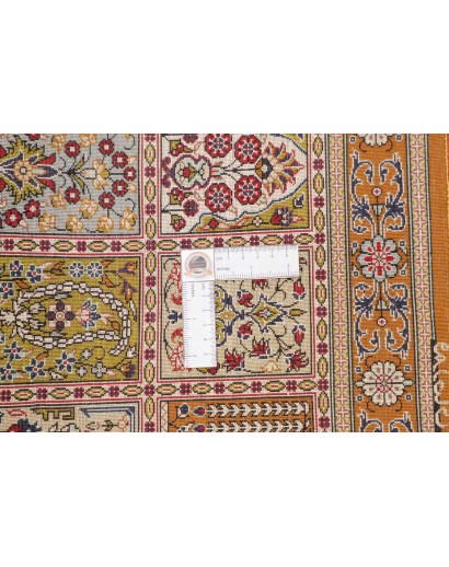Tappeto Ghom seta Persia marrone bianco 60x90