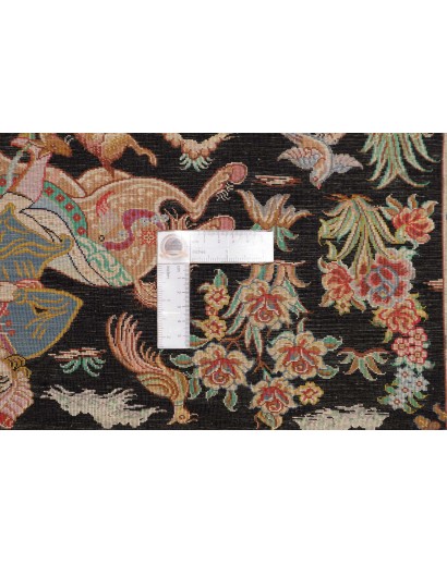 Tappeto Ghom seta Persia marrone bianco 61x92