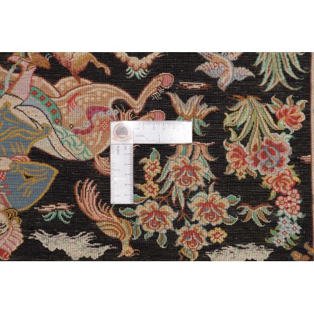 Tappeto Ghom seta Persia marrone bianco 61x92
