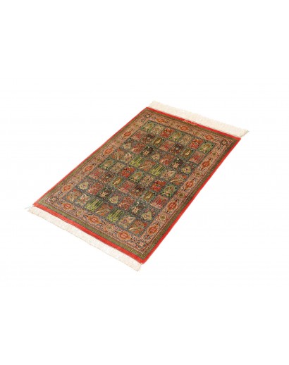Tappeto Ghom seta Persia marrone 60x90