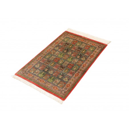 Tappeto Ghom seta Persia marrone 60x90