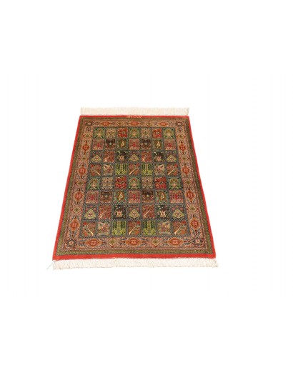 Tappeto Ghom seta Persia marrone 60x90